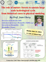 The role of mature forests for maintaining large-scale hydrologic cycles from historical cases to physical modeling