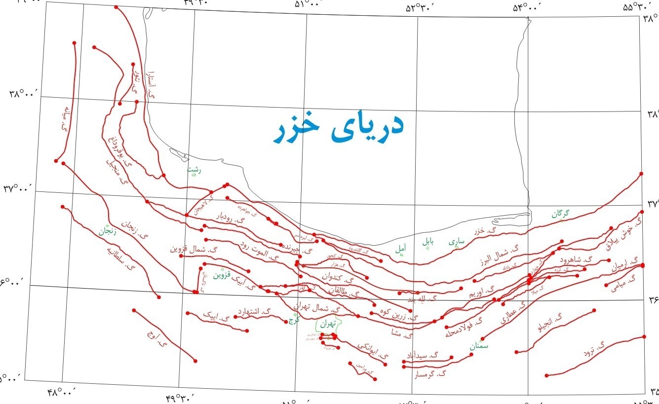 Fundamental Seismogenic Faults of the Alborz